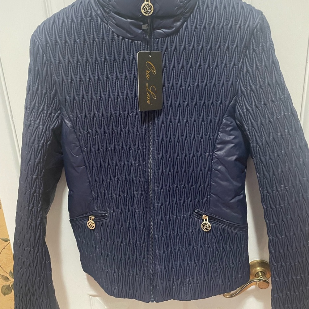 Elegant Navy Quilted Puffer Jacket